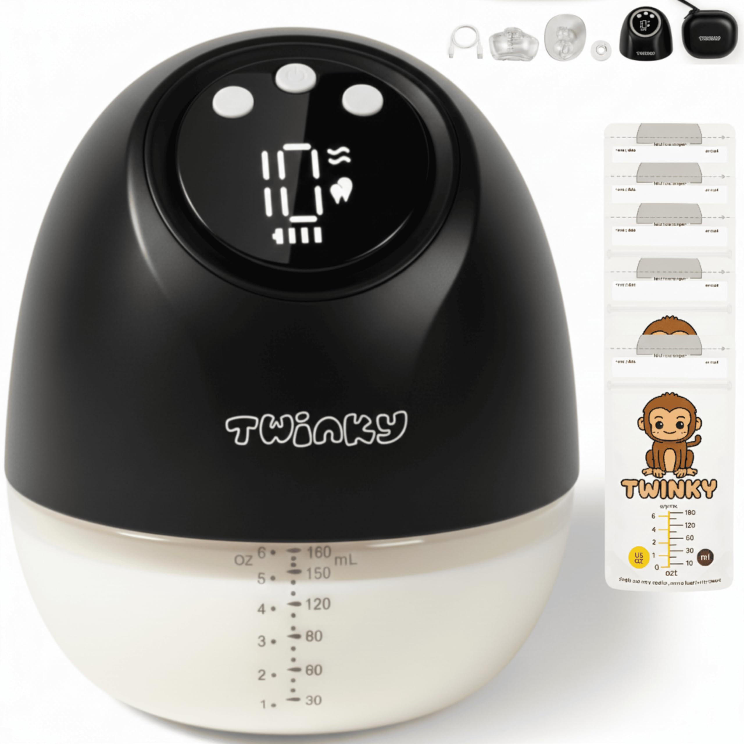 MILCHPUMPE Tragbar 4 Modi & 9 Saugstufen Schwarz - Schwarz, Kunststoff (18/16cm) - Twinky