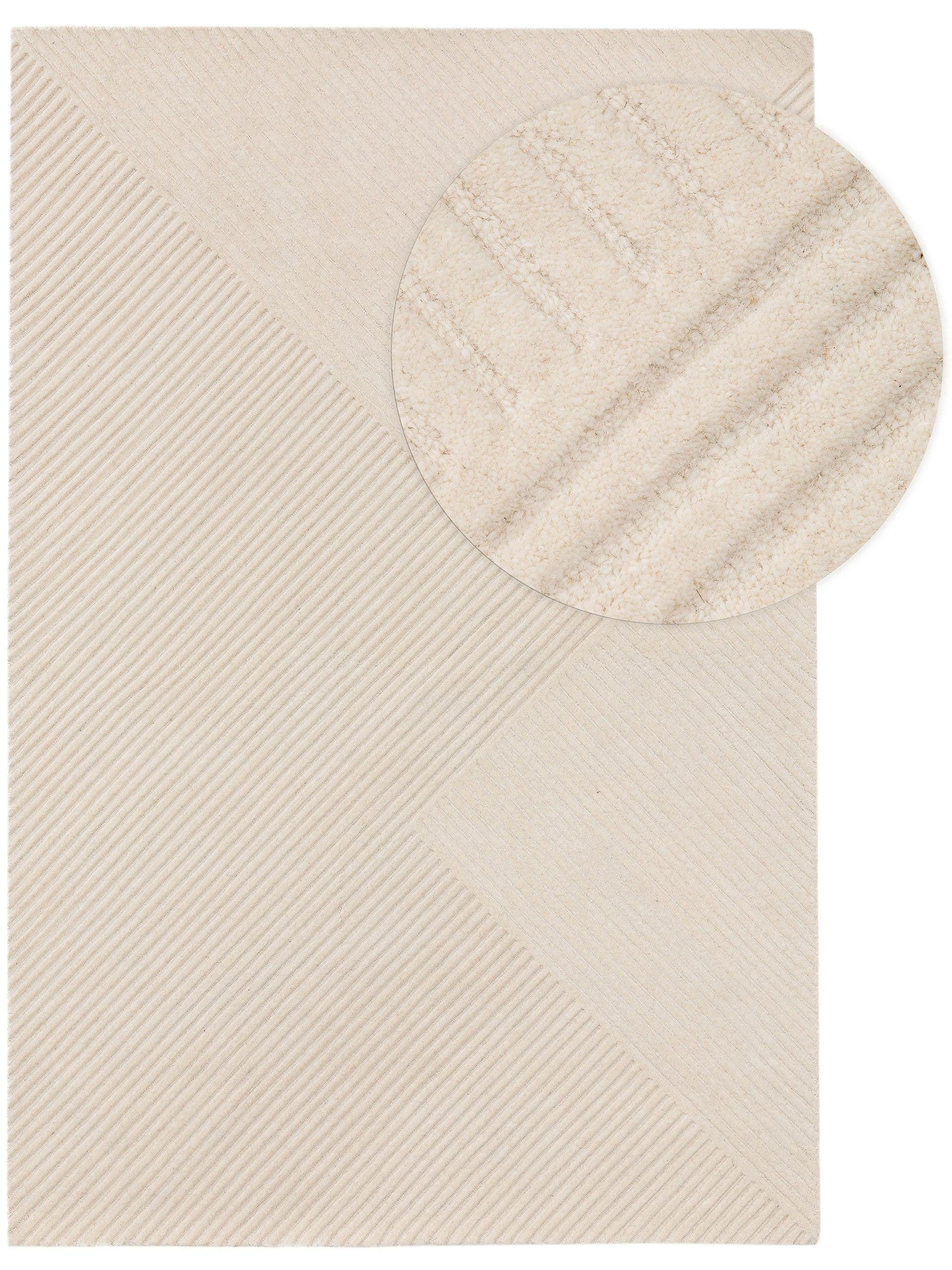 WOLLTEPPICH Yanis Ivory 200x300 cm - Creme, Textil (200/300cm) - benuta Pure
