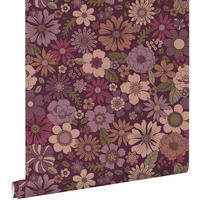 TAPETE Retro Blumen 50 x 900 cm - Lila, Papier (50/900cm) - ESTAhome