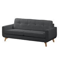 3-SITZER SOFA - Strukturstoff - Grau, Textil (198/88/90cm) - home24