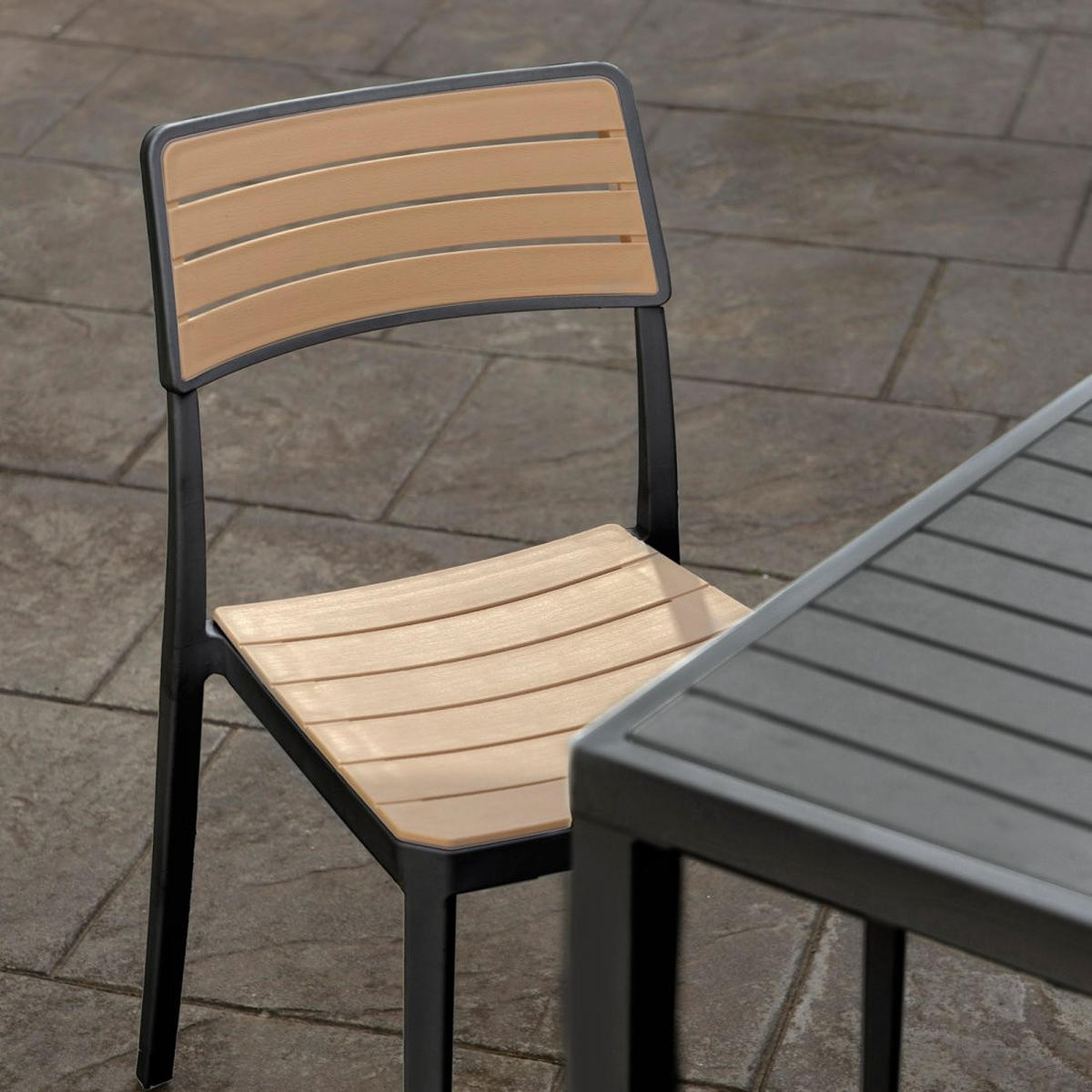 STUHL FÜR DRAUSSEN Hilda Zweifarbig 41 cm x 81 cm - Multicolor, Kunststoff (41/81/54cm) - Klast Home