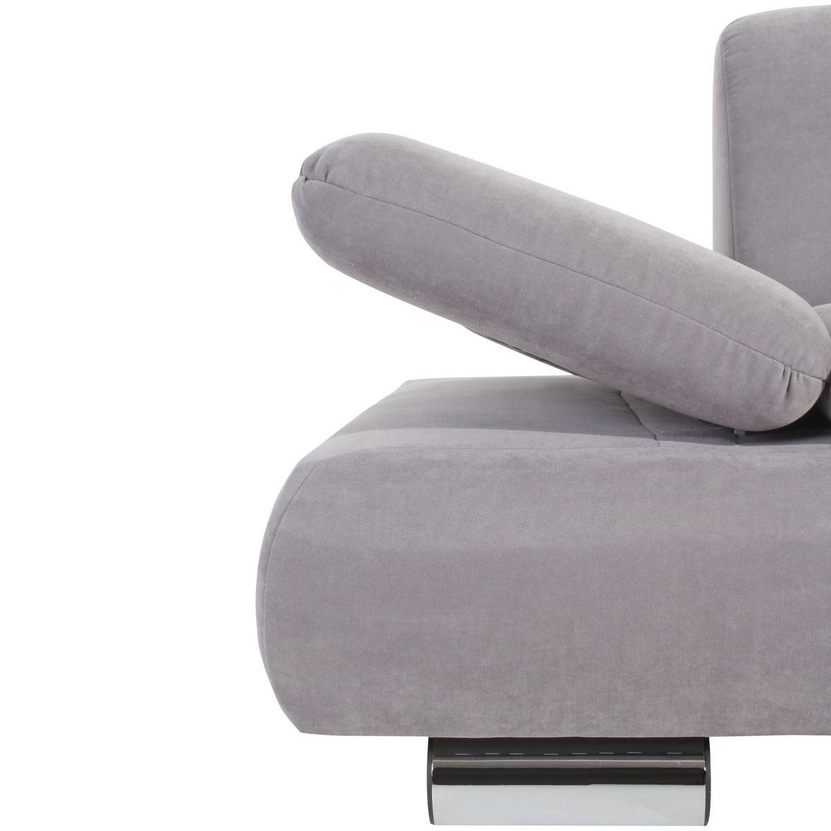 SOFA 2-Sitzer Kaye Bezug Veloursstoff Metallfuß verchromt / silber - Grau, Kunststoff (190/76/90cm) - 58aufmkessel