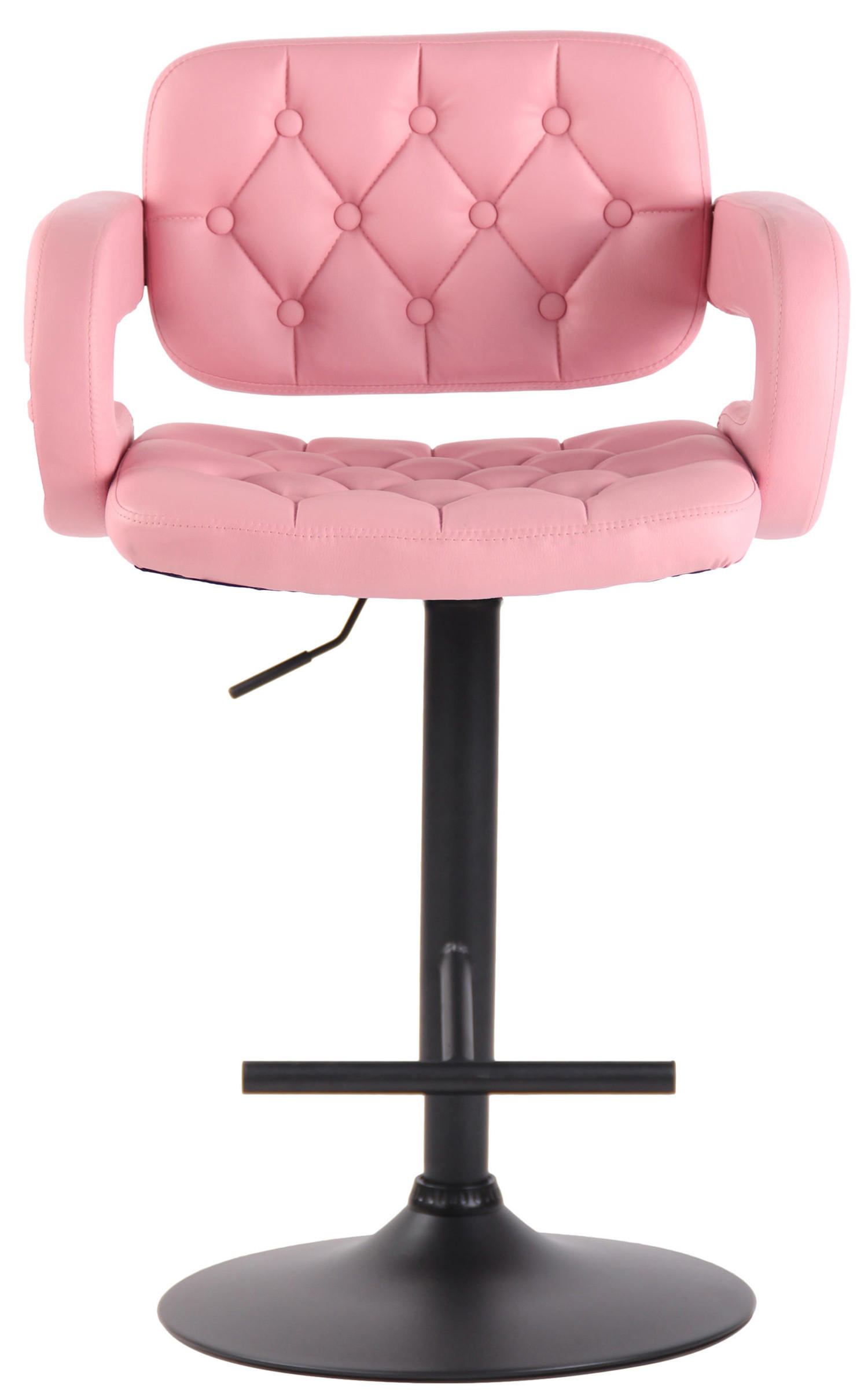 BARHOCKER Dubai, Gestell schwarz, Kunstleder Pink - Schwarz/Rosa, Kunststoff/Textil (52/100/55cm) - TPFLiving