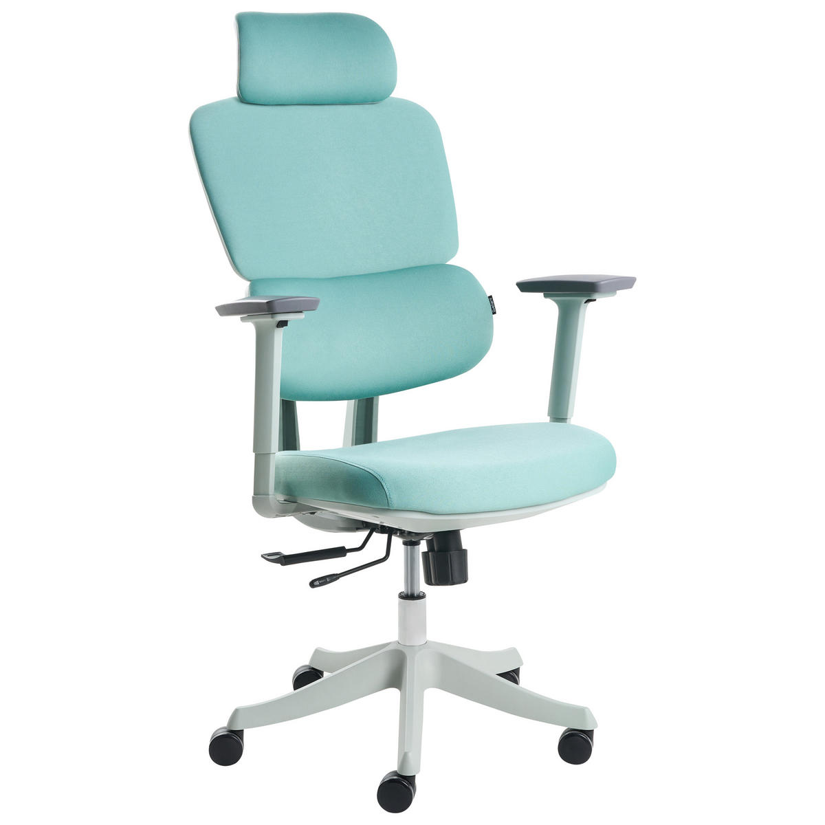 BÜROSTUHL Stoff Blaugrün Viscount - Jadegrün, Textil (50/121/63cm) - Beliani