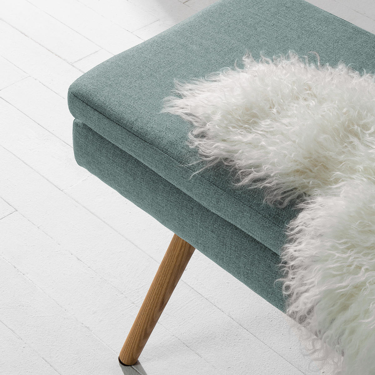 SITZBANK - Eichefarben/Mintgrün, Textil (140/48/41cm) - home24