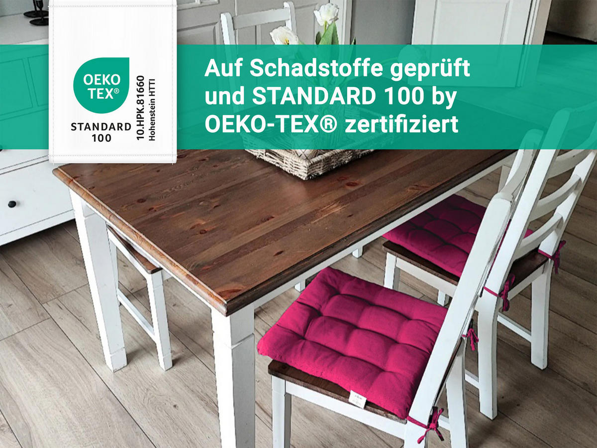 STUHLKISSEN, 4er-Set, 40x40 cm, 100% Polyester, Rot - Pink, Textil (40/40/3cm) - Zollner