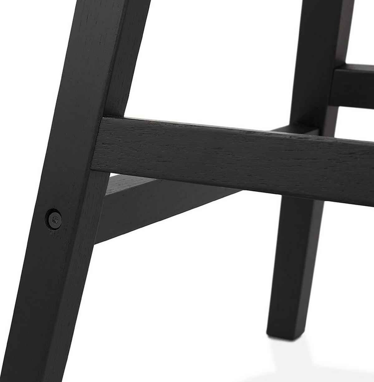 BARHOCKER Mikrofaser Eichenholzbeine Sitzhöhe 76cm Skandi-Stil NIXARA, Braun-Schwarz 48x56x113 cm - Schwarz/Braun, Eichenholz/Textil (48/113/56cm) - KADIMA DESIGN