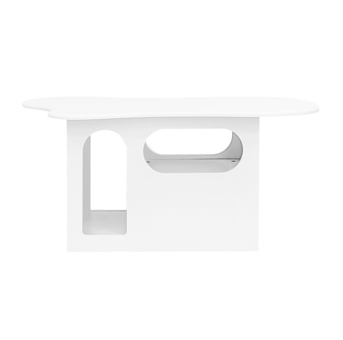 COUCHTISCH 97/45/43.5 cm in Weiß aus Spanplatte mit Schubladen und offenen Ablagefächern - Weiß, Holzwerkstoff (97/45/43.5cm) - OKMYHOME