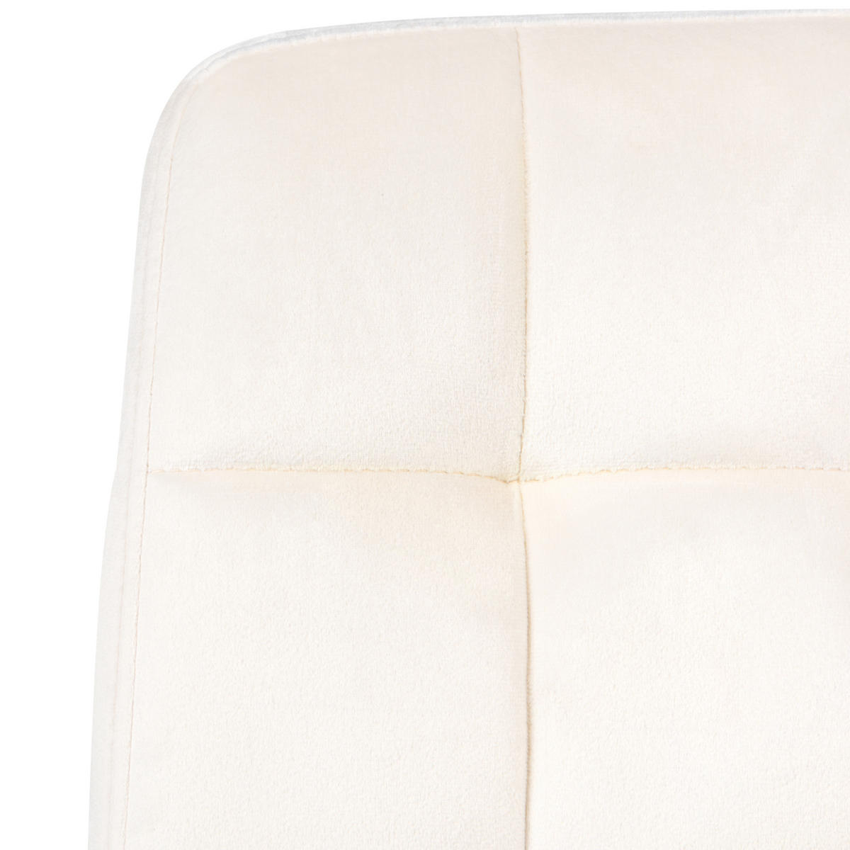 BÜROSTUHL Samtstoff Cremeweiß Dandy - Weiß, Textil (58/95/58cm) - Beliani