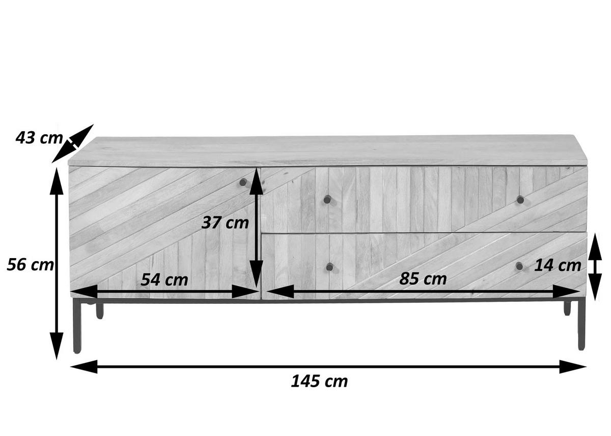 TV-RACK Beige - Beige, Holz (145/56/43cm) - MCW