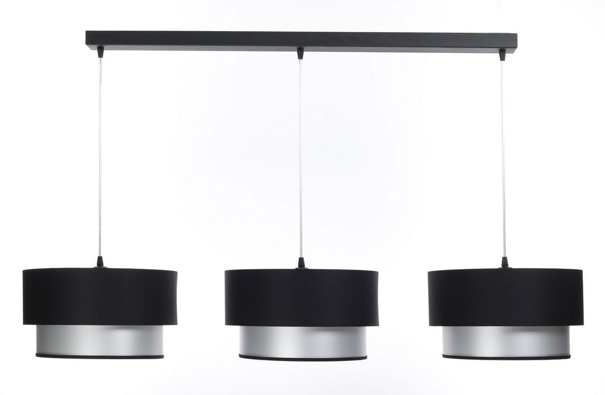 HÄNGELEUCHTE Schwarz 30/88 cm - Silberfarben, Kunststoff (30/2.6/88cm) - ONZENO