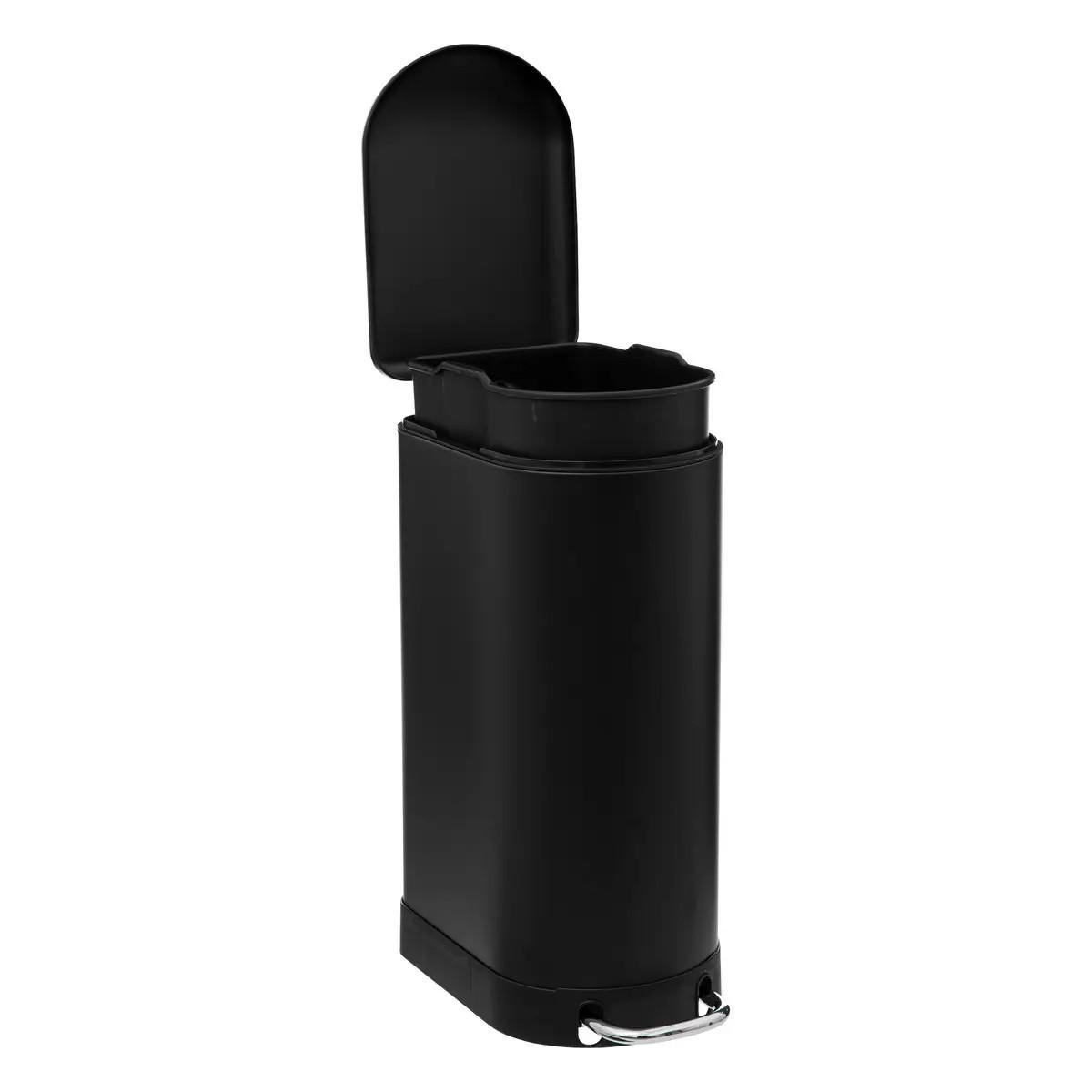 MÜLLEIMER schmal Ariane 30 l 42,5/25/62,2 cm - Schwarz, Metall (25/62.2/42.5cm) - 5five Simply Smart