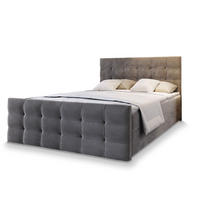 BOXBETT AMON 180x200 cm mit Matratze und Topper - Grau - Grau, Holz (180/200cm) - MASSENO