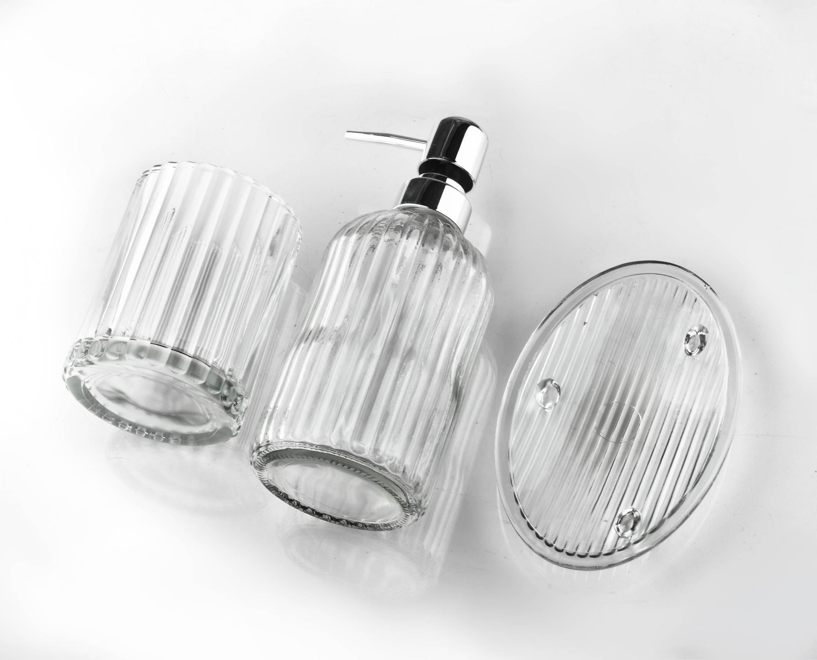 BADEZIMMERZUBEHÖR Ari Grau 19/9/19 cm Glas - Hellgrau, Glas (9/19/19cm) - Mondex