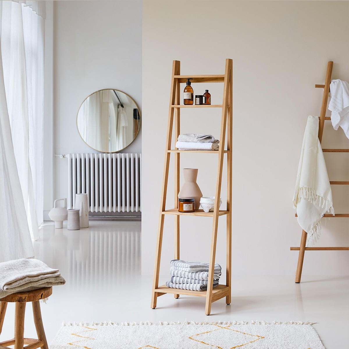 HOCHSCHRANK Bahya Natur aus Teak - Naturfarben, Holz (40/160/37cm) - Tikamoon