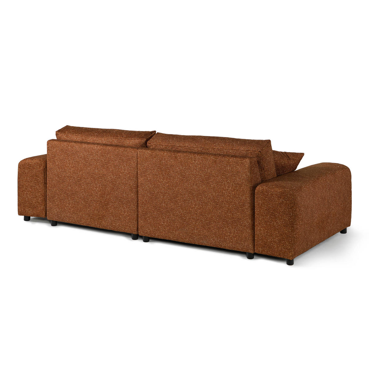 ECKSOFA Plüsch 237x144x79 orange PAULINA - Orange, Kunststoff (237/144cm) - Massivmoebel24