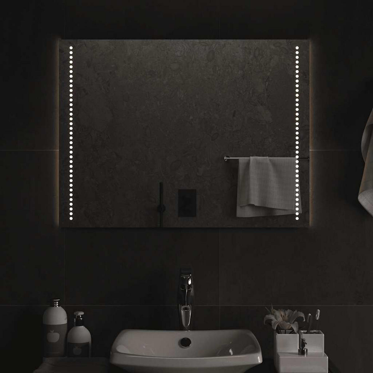 LED-BADSPIEGEL 80x60 cm - Transparent, Glas (60/60/80cm) - furnicato