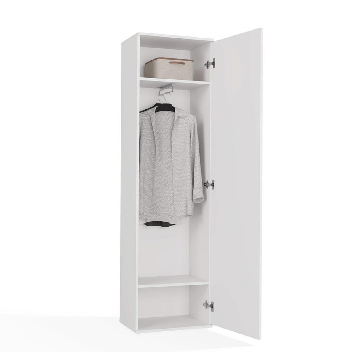 GARDEROBENSCHRANK Weiß 50/180/35 - Weiß, Holzwerkstoff (50/180/35cm) - RAUMHIRSCH FURNITURE