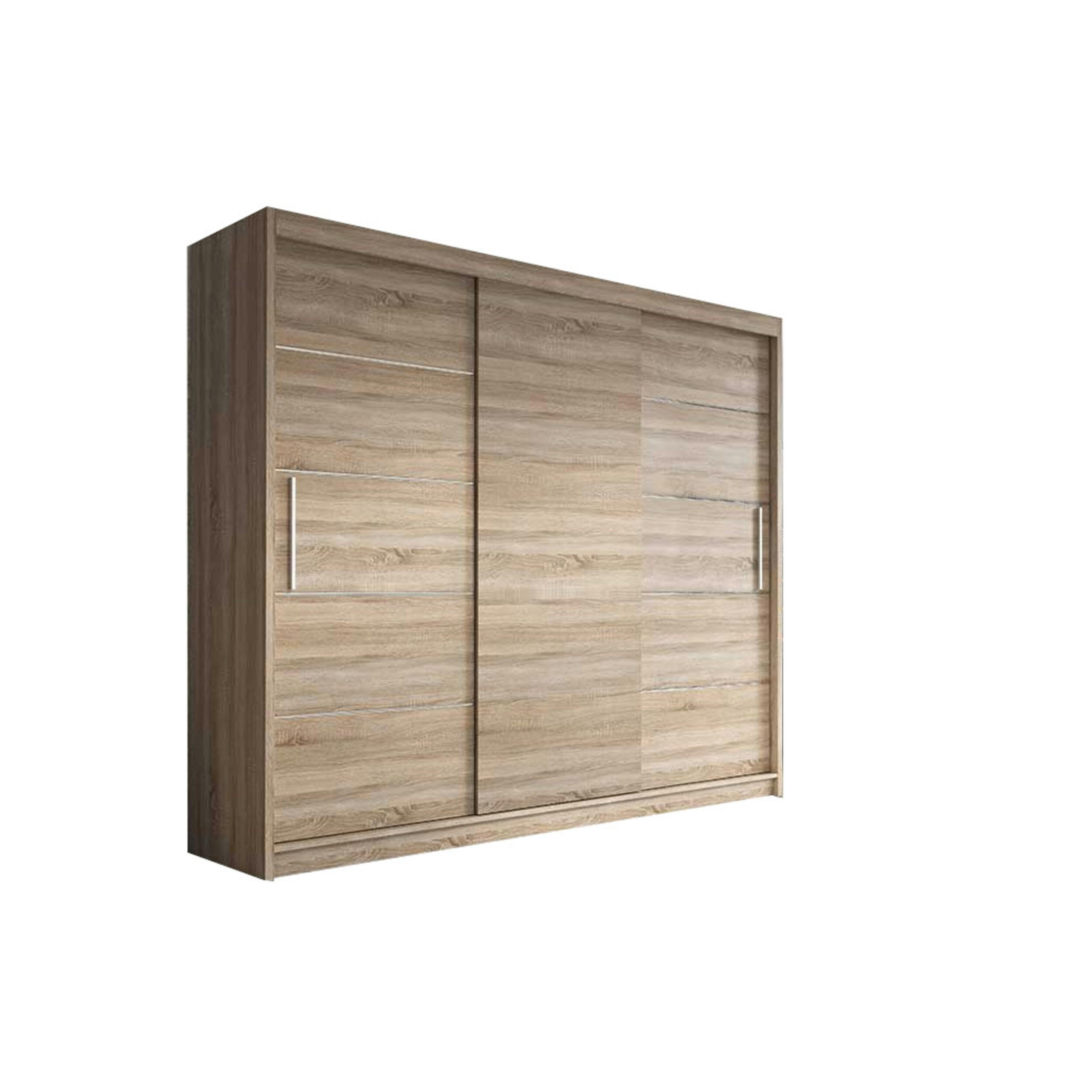 SCHIEBETÜRENSCHRANK - ELBA II Sonoma - Sonoma Eiche, Holzwerkstoff/Metall (250/218/61cm) - Möblo
