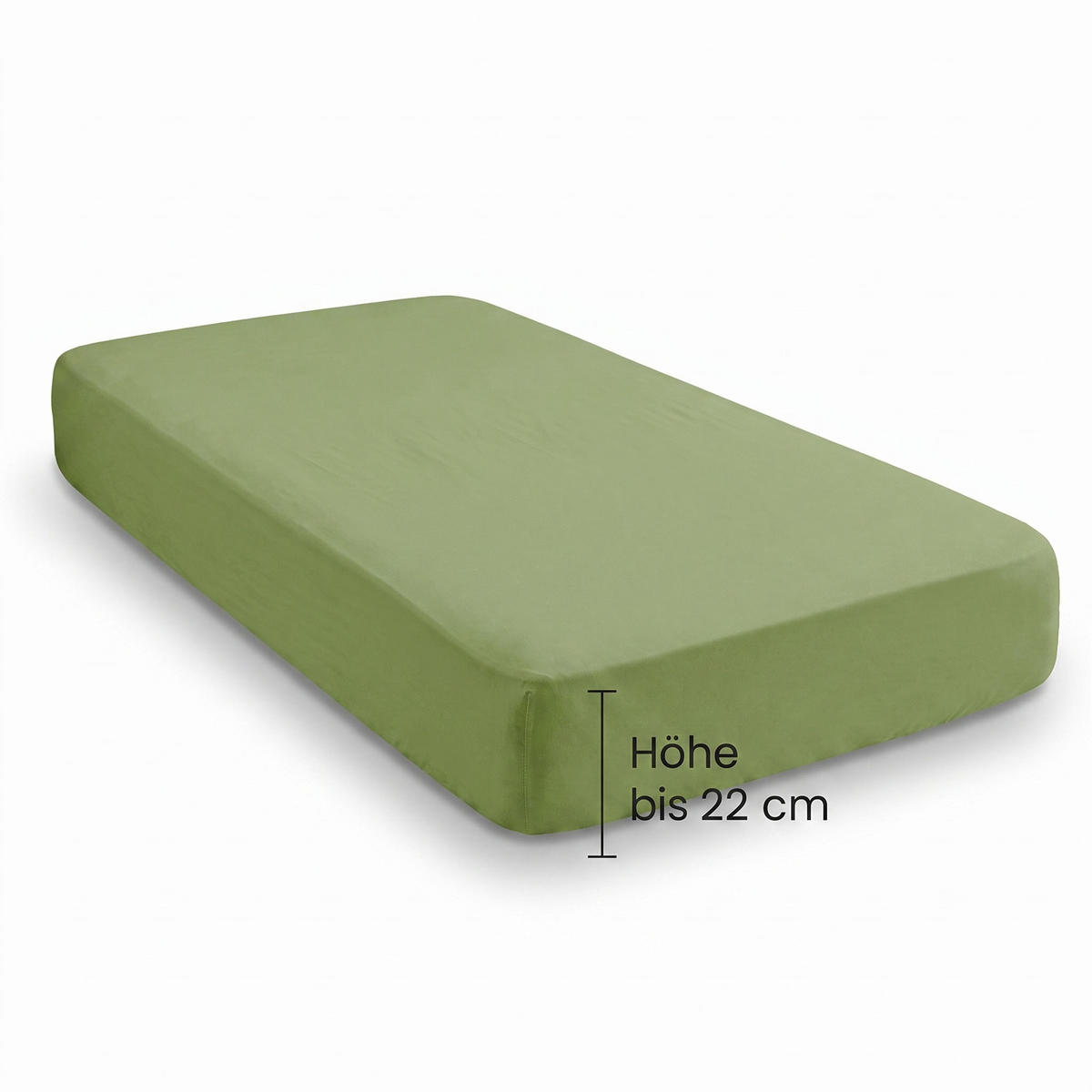 SPANNBETTTUCH Premium Jersey fichte, 90x190 cm - 100x200 cm - Dunkelgrün, Textil (100/200cm) - biberna