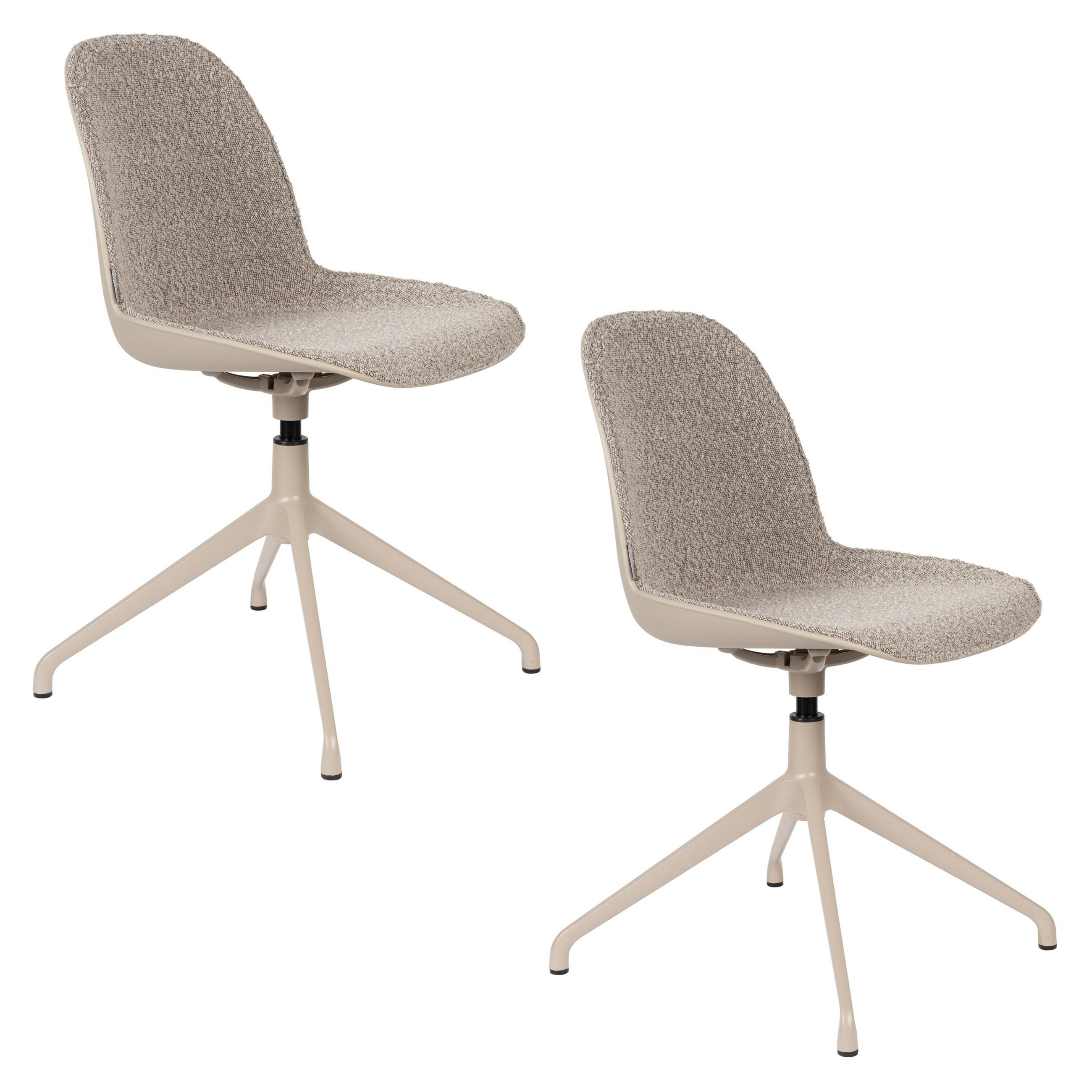 ESSZIMMERSTUHL Albert Kuip Swivel Taupe - 2 er Set - Taupe, Textil (45/83.6/52cm) - Zuiver