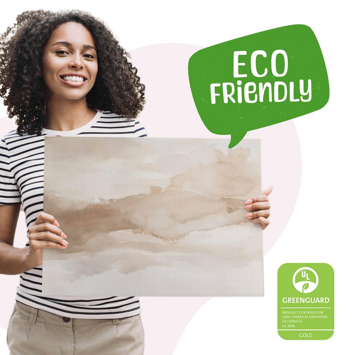 LEINWANDBILD Moderne Kunst Abstraktion 120/80 cm - Beige/Braun, Textil (120/80cm) - Muralo