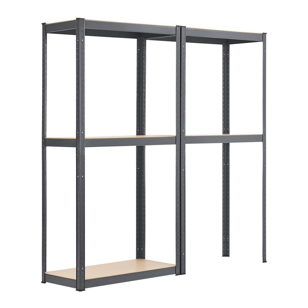 LAGERREGAL Easy grau 160x80x40 cm (2er-Set) - Grau, Metall (80/160/40cm) - Juskys