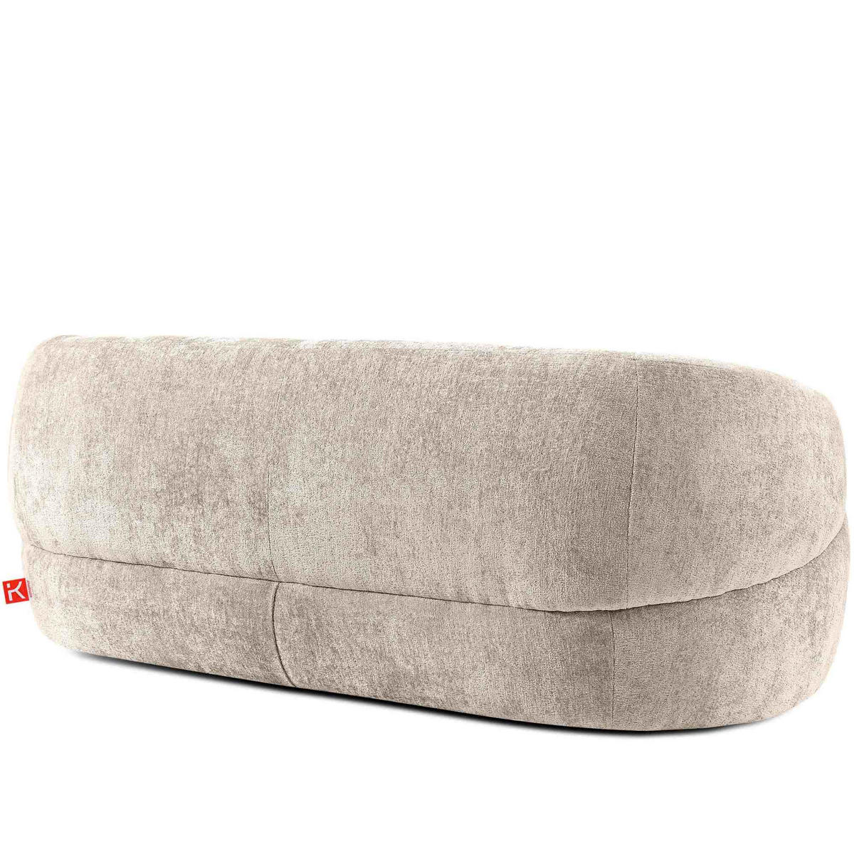 3-SITZER-SOFA NELUM, Chenille-Stoff, Creme - Creme/Schwarz, Holz/Holzwerkstoff (190/68/88cm) - KONSIMO®