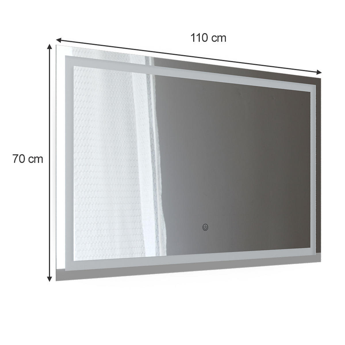 BADEZIMMERSPIEGEL Viola Glas 2.8 x 70 cm mit LED Beleuchtung - Klar, Glas (2.8/70/110cm) - Vicco