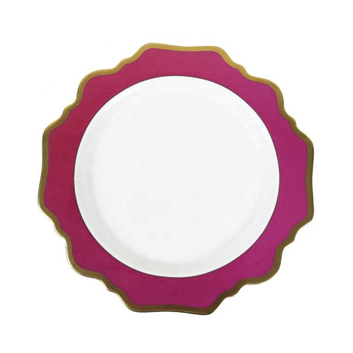 TELLERSET Pink Gold Bone China 4tlg Ø33 Ø27 Ø22 Ø16 cm - Lila, Keramik (33/33/3cm) - Quality Elegance