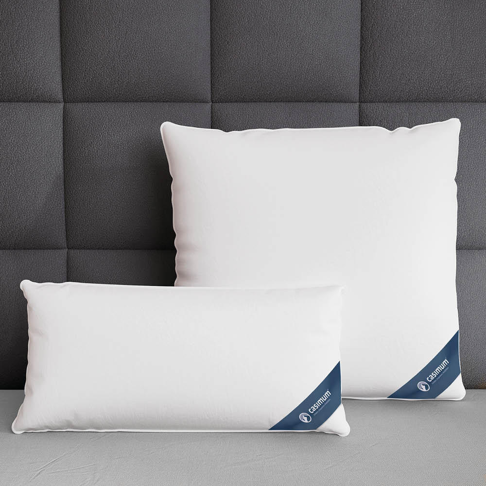 KOPFKISSEN 80x80 cm weich & stützend, 3-Kammer Daunenkissen 60% Daunen (Außen) - Weiß, Textil (80/80cm) - casimum