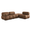 ECKSOFA Rechts Kunstleder Braun - Lila/Schwarz, Leder/Kunststoff (285/190cm) - Makamii