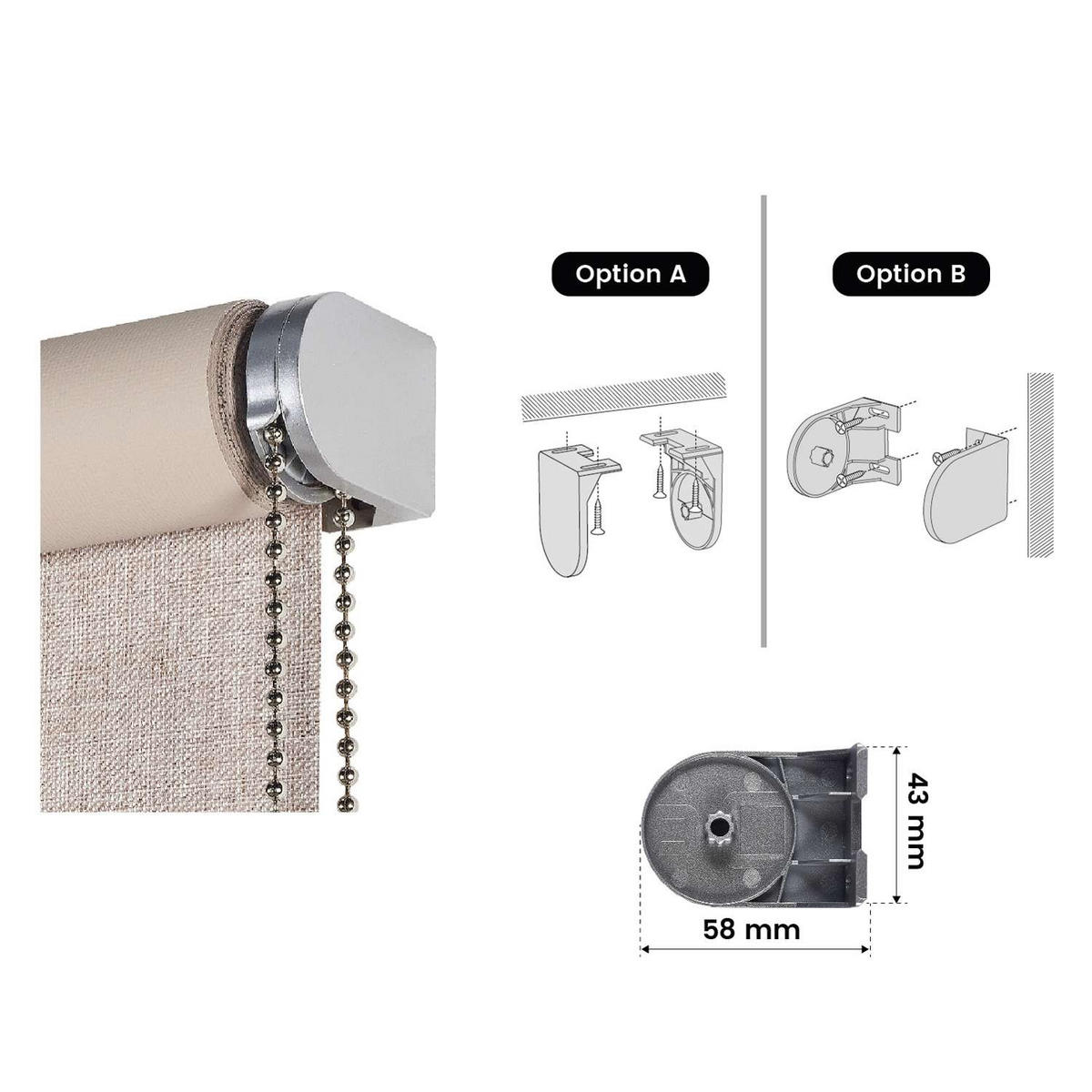 VERDUNKELUNGSROLLO Beige 160x250 cm - Beige, Kunststoff (160/250cm) - STORESDECO