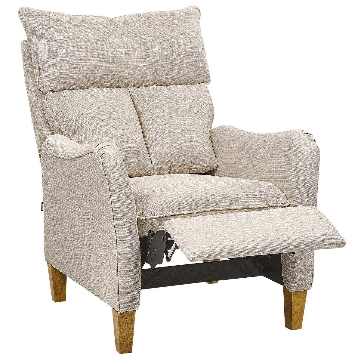 SESSEL hellbeige manuell verstellbar Royston - Hellbraun/Beige, Textil (68/108/73cm) - Beliani