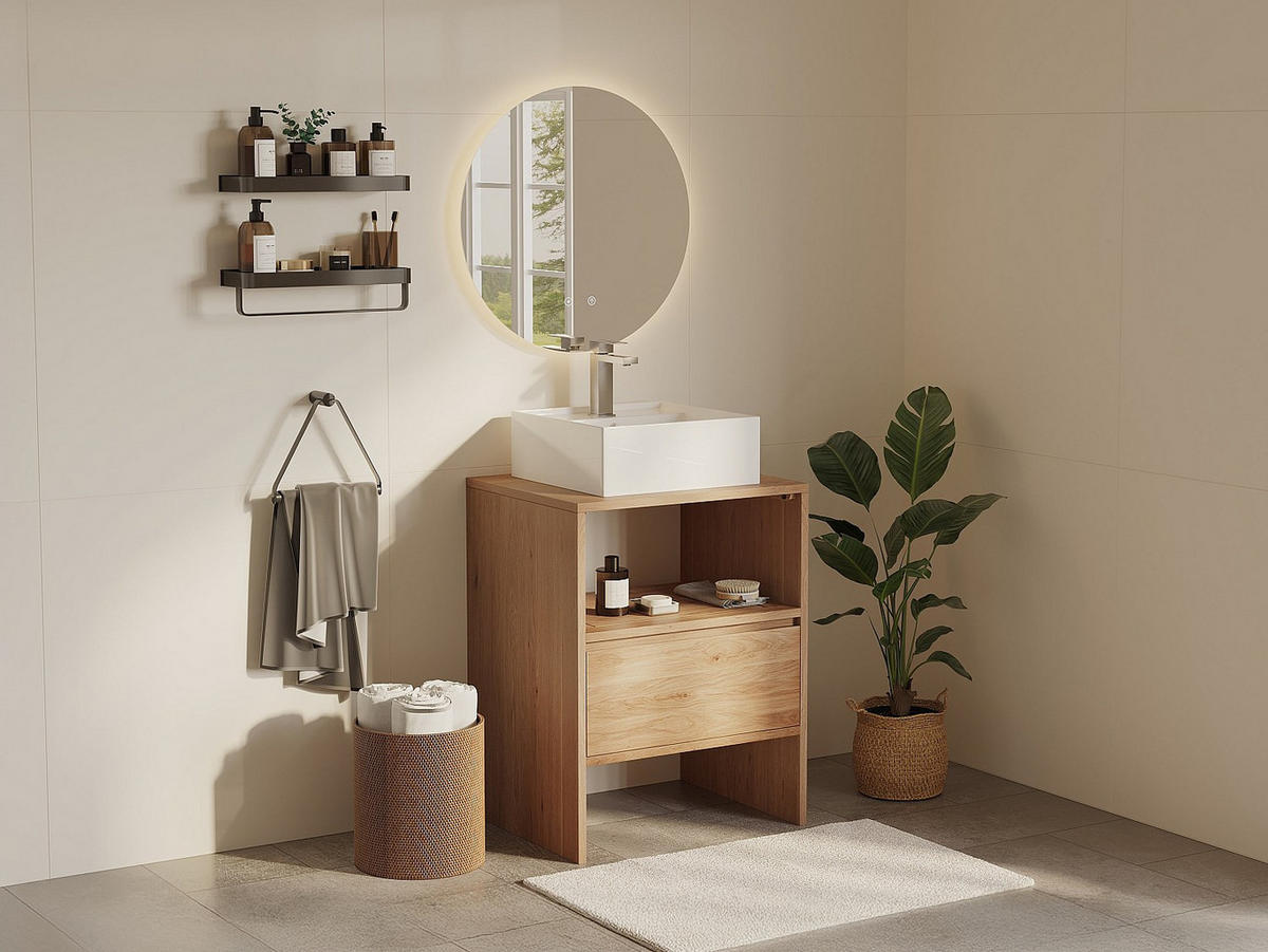 EINZELWASCHTISCH - 60 cmcm x 50 cmcm - Holz, Platte - Naturfarben Hell - CAVIZO - Naturfarben, Holz (60/78/50cm) - Vente-Unique