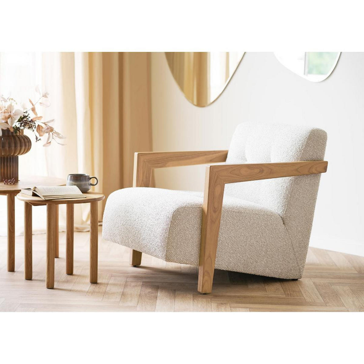 SESSEL, Clara, Eiche, Stoff, 72 x 88 x 72 cm - Eichefarben, Textil (72/72/88cm) - ebuy24