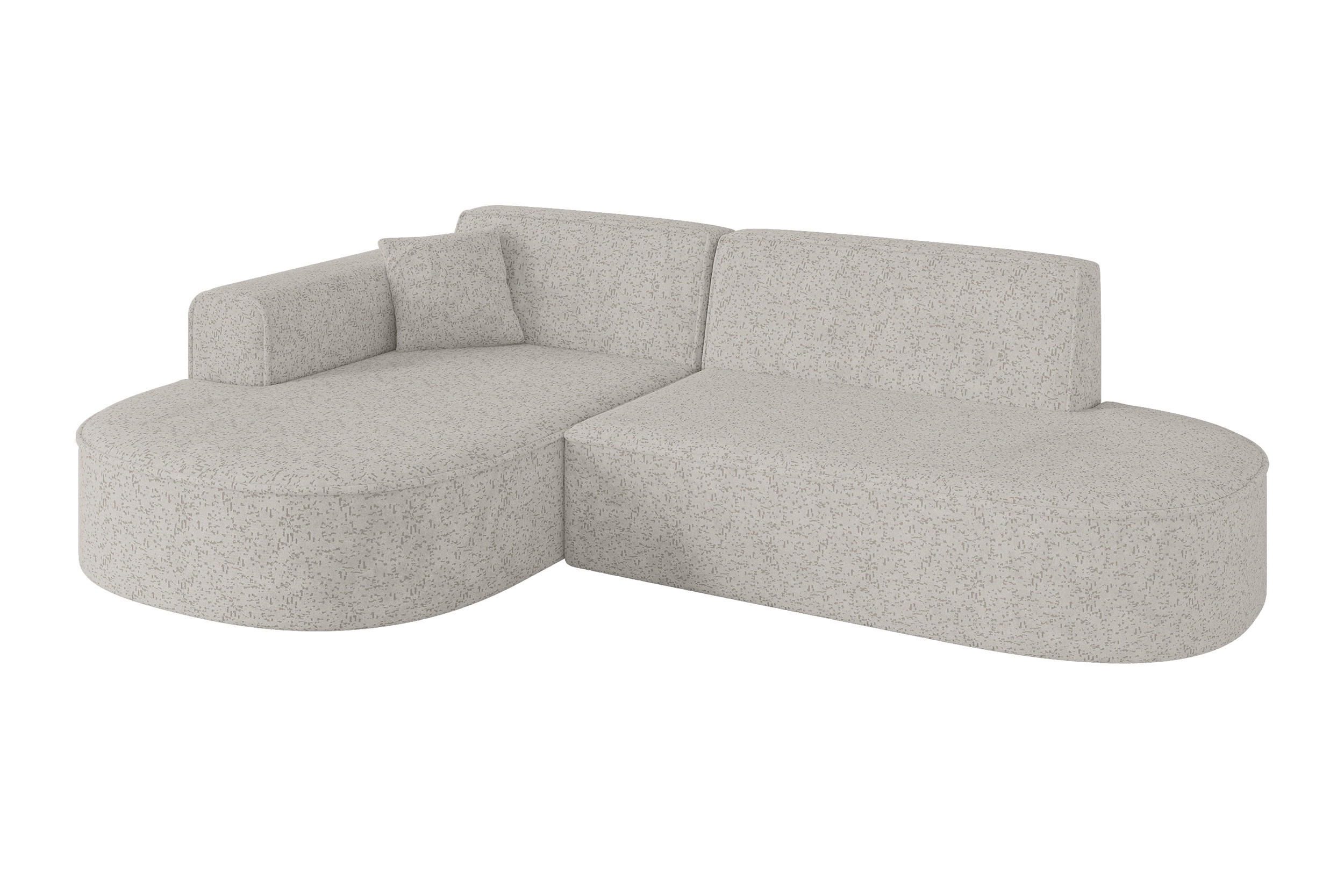 ALTDECOR ROHOVÁ SEDACÍ SOUPRAVA s otomanem vlevo MARI-L1 – 243 x 171 x 79 cm, světle šedá látka