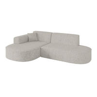 ECKSOFA Ottomane Links MARI-L1 - 243x171x79 cm Hellgrau Tissu - Hellgrau/Schwarz, Holzwerkstoff/Kunststoff (243/171cm) - ALTDECOR