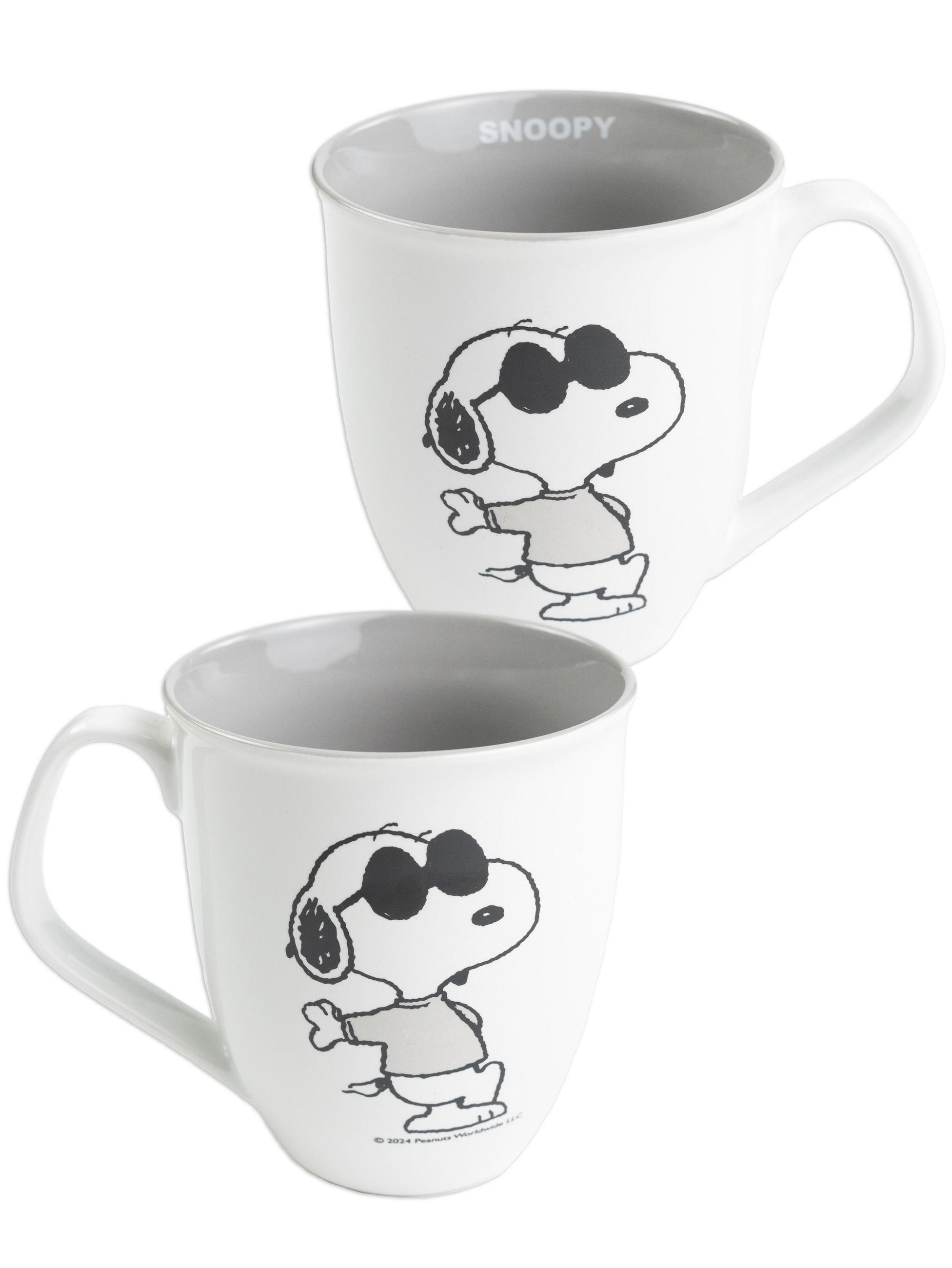 KAFFEEBECHER The Peanuts Snoopy Sunglasses Weiß/Grau 280 ml - Multicolor, Keramik (0.28L) - United Labels