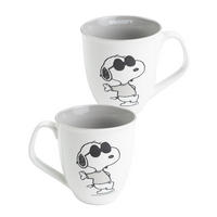 KAFFEEBECHER The Peanuts Snoopy Sunglasses Weiß/Grau 280 ml - Multicolor, Keramik (0.28L) - United Labels