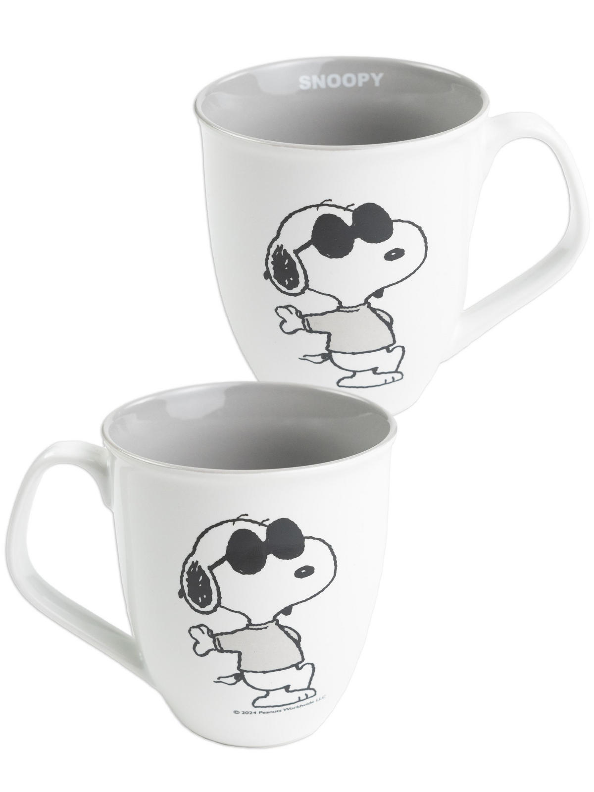 KAFFEEBECHER The Peanuts Snoopy Sunglasses Weiß/Grau 280 ml - Multicolor, Keramik (0.28L) - United Labels
