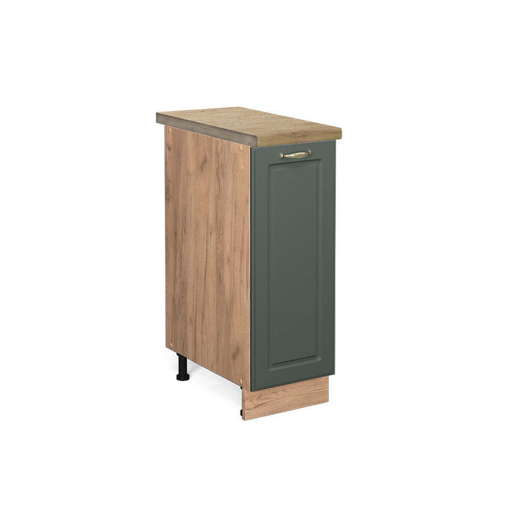 APOTHEKERSCHRANK Fame-Line Grün-Gold Landhaus 30 cm, AP Eiche - Honigeiche/Eiche Wotan, Holzwerkstoff (30/82/60cm) - Vicco