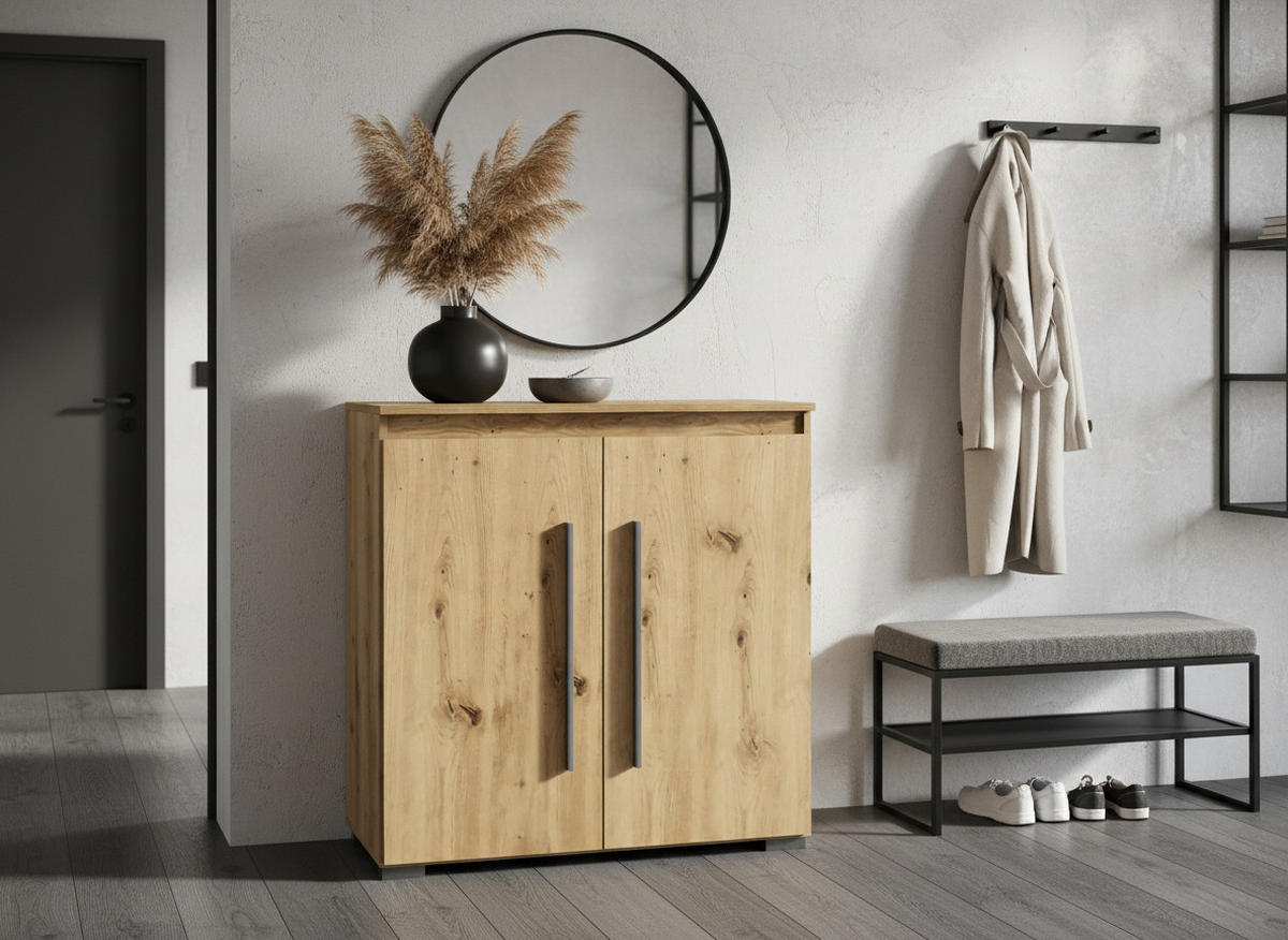 KOMMODE 85/92/50 cm Artisan Oak - Silberfarben/Eiche Artisan, Holzwerkstoff/Kunststoff (85/92/50cm) - arthur berndt