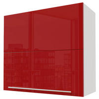 KLAPPHÄNGESCHRANK Brerra W8B/80-AV Weiß / RAL 3002 karminrot Hochglanz 80 / 32,5 / 72cm - Rot/Weiß, Holz/Holzwerkstoff (80/72/32.5cm) - Feldmann-Wohnen