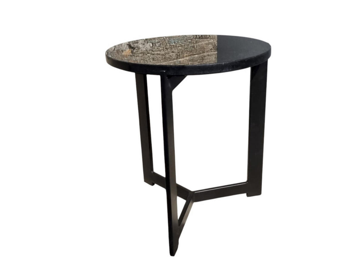 BEISTELLTISCH Ony/ Marmor 42 cm / 42 cm Schwarz - Schwarz, Stein (42/42/48cm) - Villa Möbel