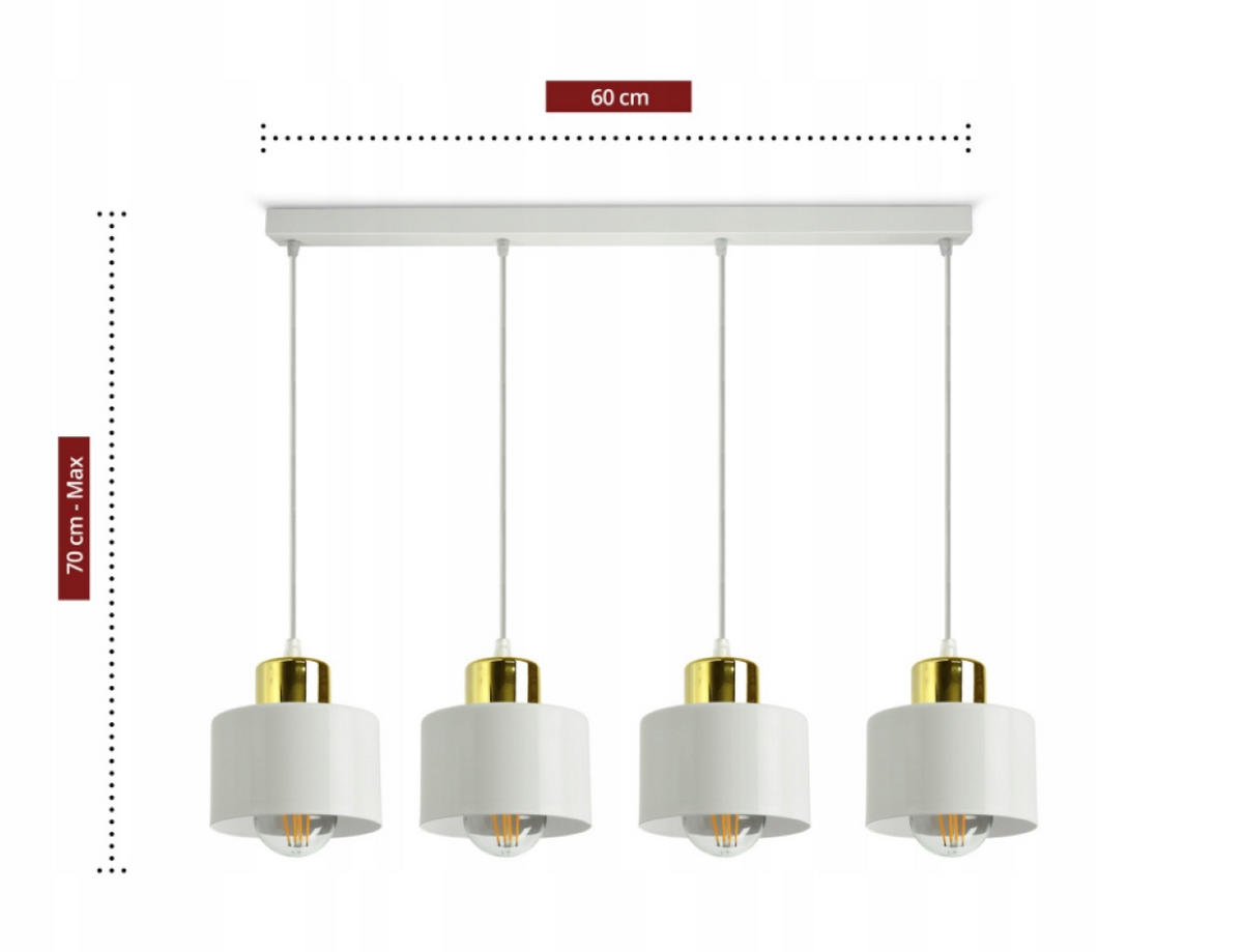 PENDELLEUCHTE Roller - Goldfarben/Weiß, Metall (12/60/70cm) - kiki design