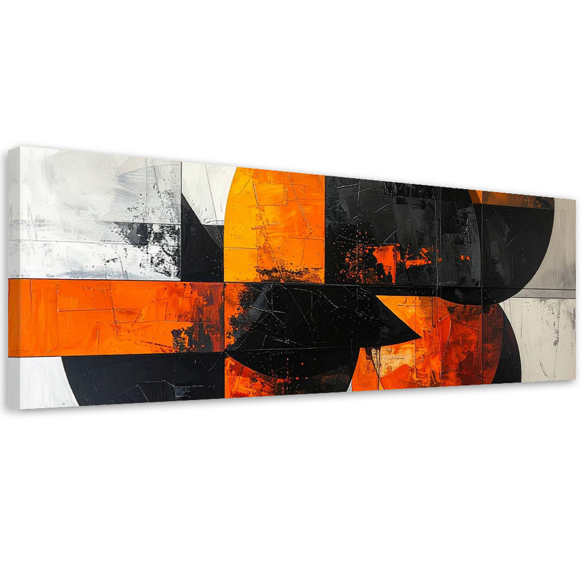 LEINWANDBILD 3D und geometrisch 120x40cm - Orange, Textil (120/40cm) - Feeby