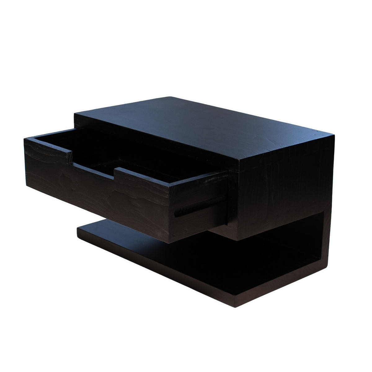 NACHTTISCH mit Schublade aus Holz 35x85x20cm, schwarz - Schwarz, Holz (35/20/20cm) - Giga Meubel