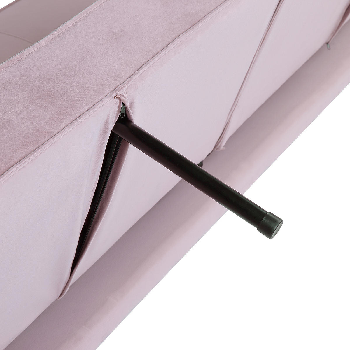 3-SITZER-SCHLAFSOFA Samtstoff Rosa Visnes - Pink, Textil (218/80/81cm) - Beliani