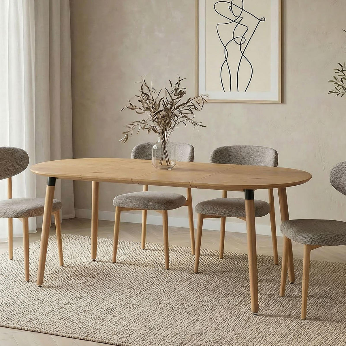 ESSTISCH LAMISA hellbraun - Hellbraun, Holzwerkstoff/Metall (80/120/76cm) - IDIMEX